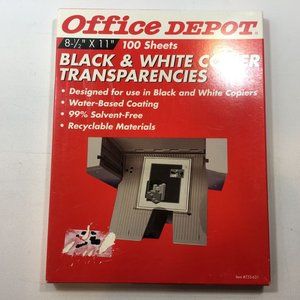 Office Depot Black & White Copier Clear Transparencies 8.5"x11" 14 Sheets Teachi